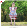 wholesale girls red checkered blue clothing sets